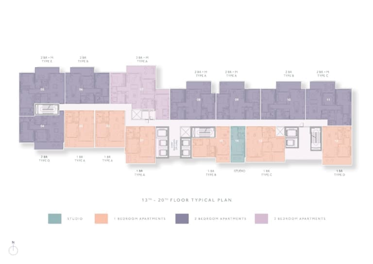 Highbury 13 to 20 Floor Plan