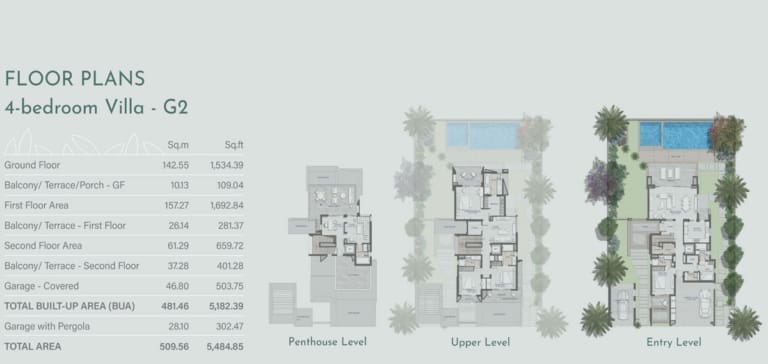 Jebel Ali Village Residences 4 Bedroom Villa Type G2 Floor Plan