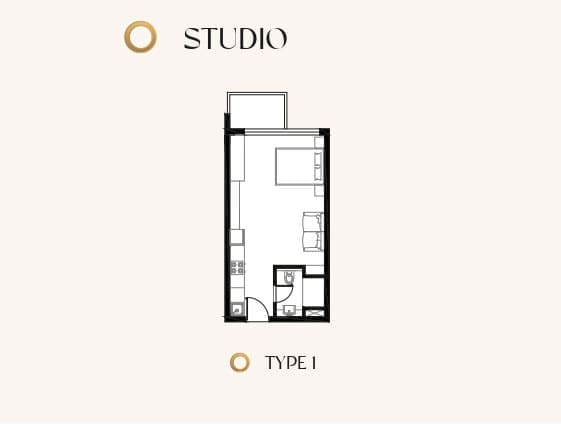 Kyoto by Oro24 Studio Apartment Type 1 Floor Plan