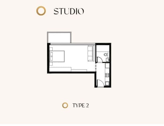 Kyoto by Oro24 Studio Apartment Type 2 Floor Plan