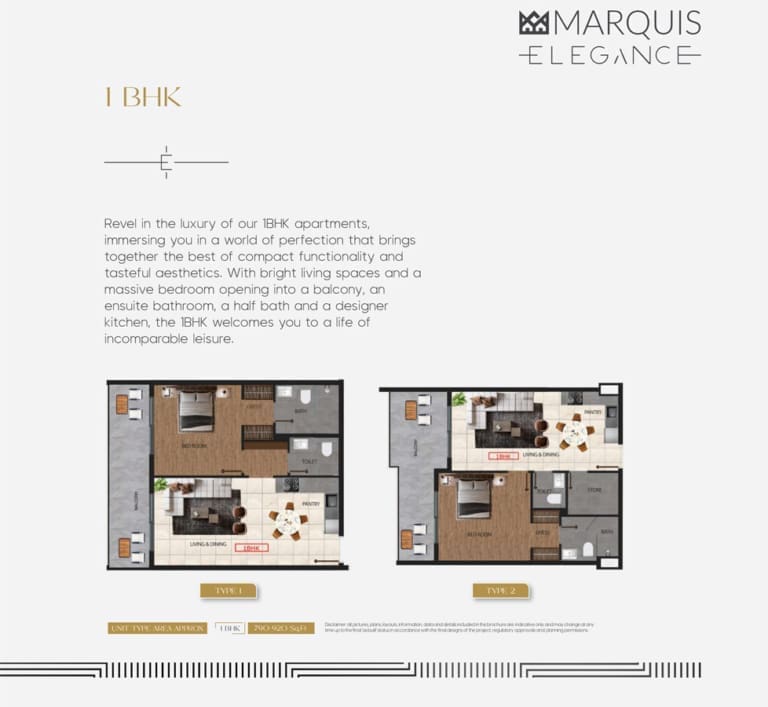 Marquis Elegance 1 Bedroom Apartment Floor Plan