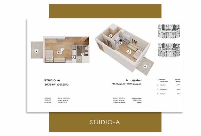 Q Gardens Lofts Studio Apartment Type A Floor Plans