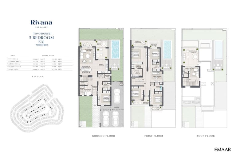 Rivana The Valley 5 Bedroom Townhouse Kai Mirrored Floor Plans
