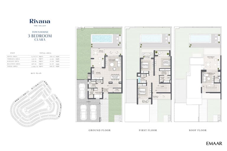 Rivana The Valley 3 Bedroom Townhouse Clara Floor Plans