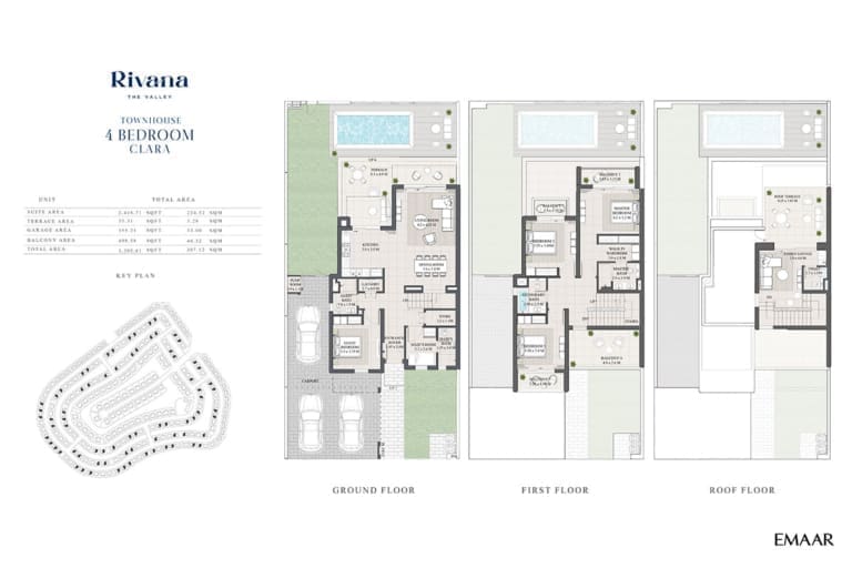 Rivana The Valley 4 Bedroom Townhouse Clara Floor Plans