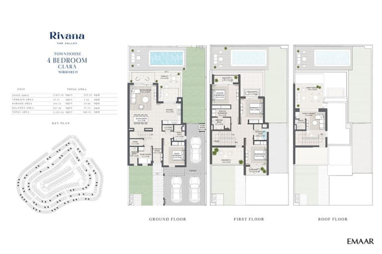 Rivana The Valley 4 Bedroom Townhouse Clara Mirrored Floor Plans