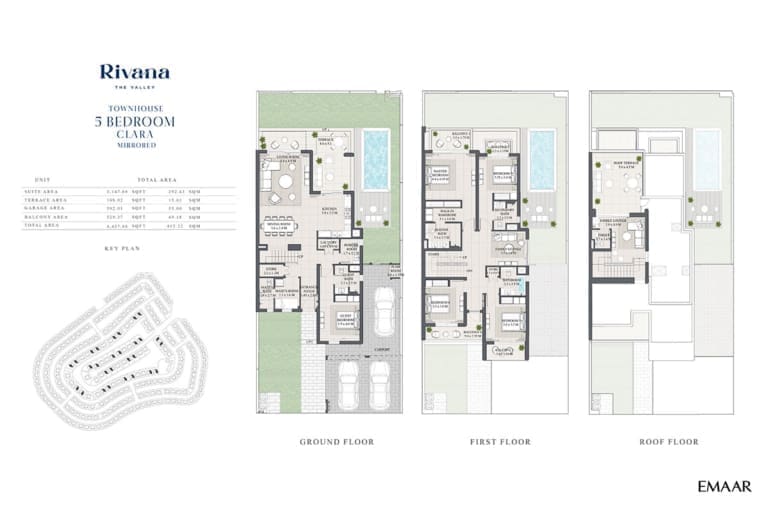 Rivana The Valley 5 Bedroom Townhouse Clara Mirrored Floor Plans