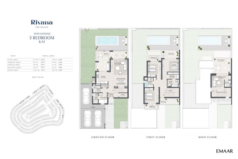 Rivana The Valley 3 Bedroom Townhouse Kai Floor Plans
