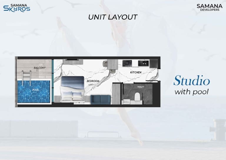 Samana Skyros Studio with Pool Floor Plan