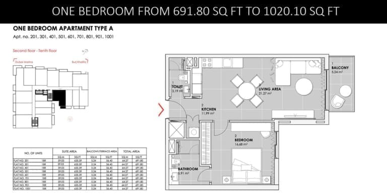 Stonehenge Residence 1 Bedroom Apartment Type A Floor Plan