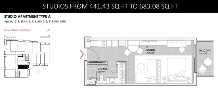 Stonehenge Residence Studio Apartment Type A Floor Plan