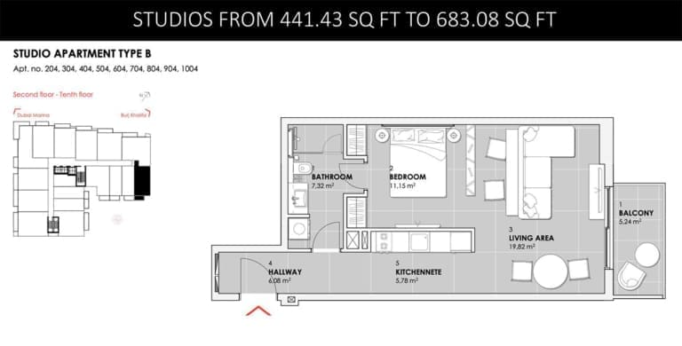 Stonehenge Residence Studio Apartment Type B Floor Plan