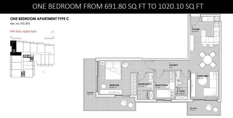 Stonehenge Residence 1 Bedroom Apartment Type C Floor Plan