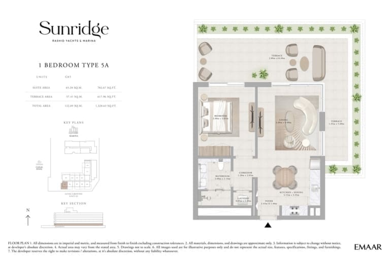 Sunridge 1 Bedroom Apartment Type 5A Floor Plans