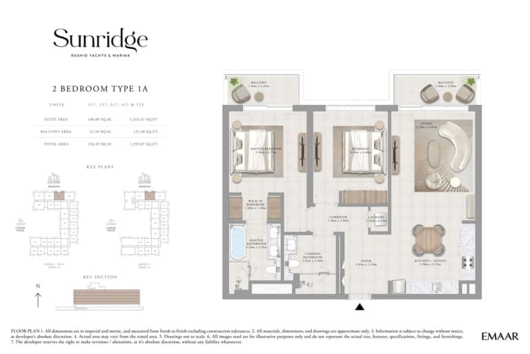 Sunridge 2 Bedroom Apartment Type 1A Floor Plans
