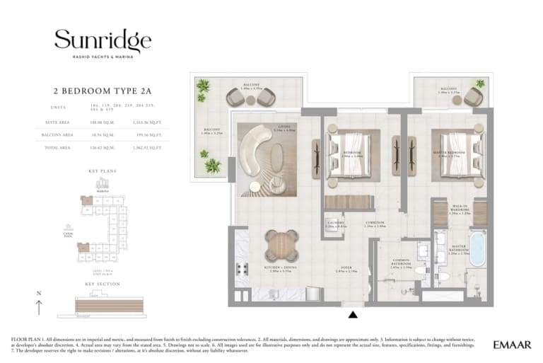 Sunridge 2 Bedroom Apartment Type 2A Floor Plans