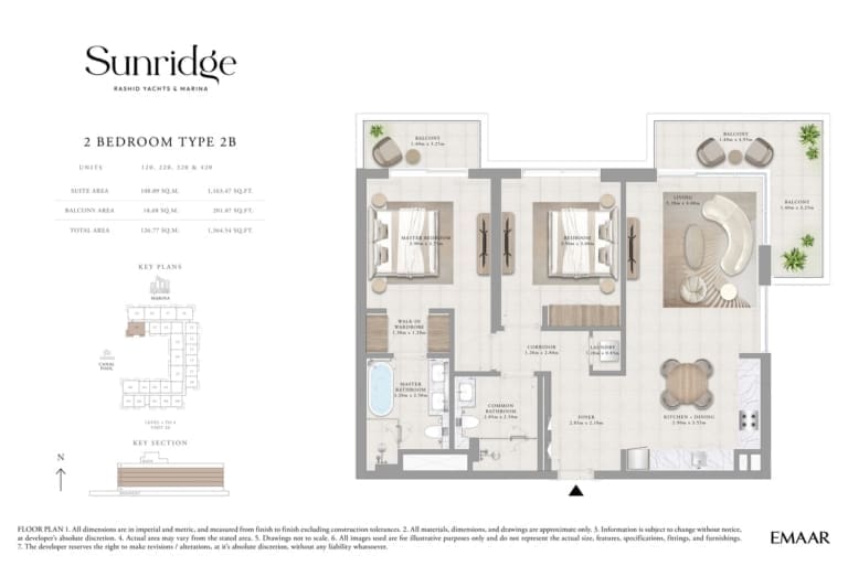 Sunridge 2 Bedroom Apartment Type 2B Floor Plans