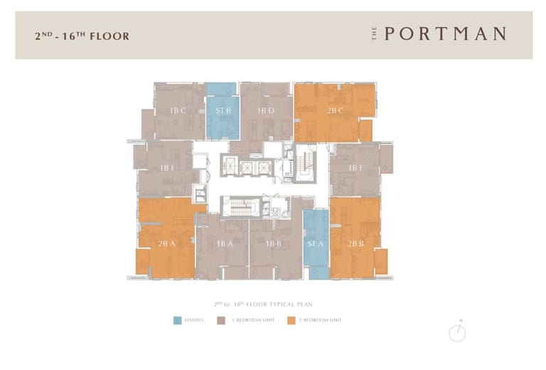 The Portman 2 to 16 Floor Plan
