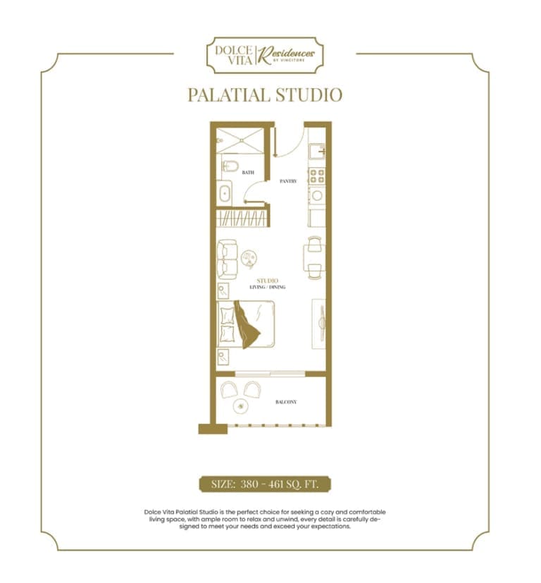 Vincitore Dolce Vita Palatial Studio Apartment Floor Plan