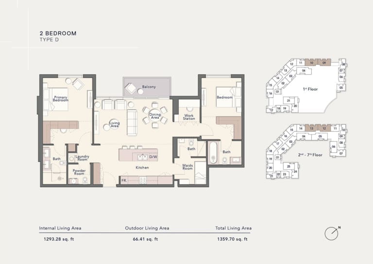 Ellington Arbor View 2 Bedroom Apartment Type D Floor Plan