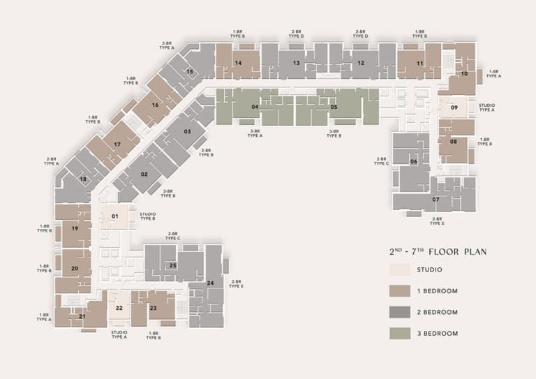 Ellington Arbor View 2nd to 7th Floor Plans