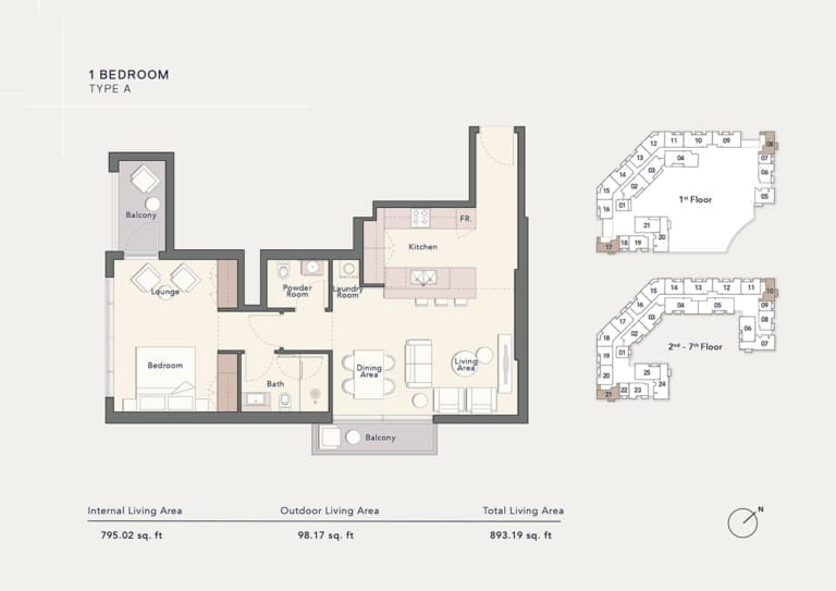 Ellington Arbor View 1 Bedroom Apartment Type A Floor Plan