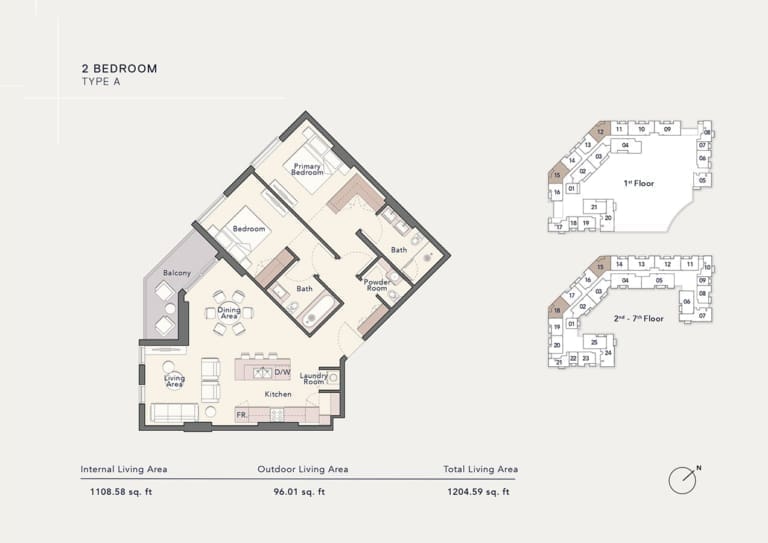 Ellington Arbor View 2 Bedroom Apartment Type A Floor Plan