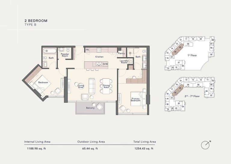 Ellington Arbor View 2 Bedroom Apartment Type B Floor Plan