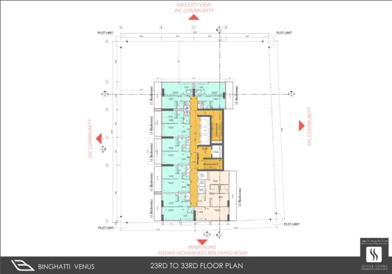 Binghatti Venus 23rd to 33rd Floor Plan