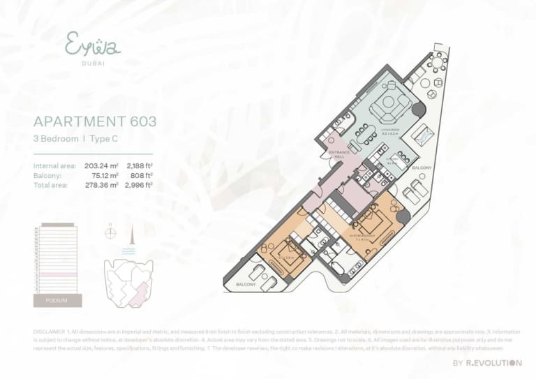 EYWA Apartment 603 – 3 Bedroom Type C Floor Plan