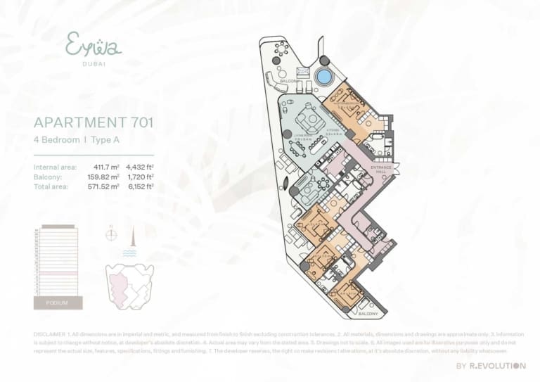 EYWA Apartment 701 – 4 Bedroom Type A Floor Plan