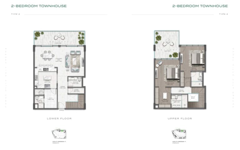 Golf Greens 2 Bedroom Townhouse Type 2 Floor Plan
