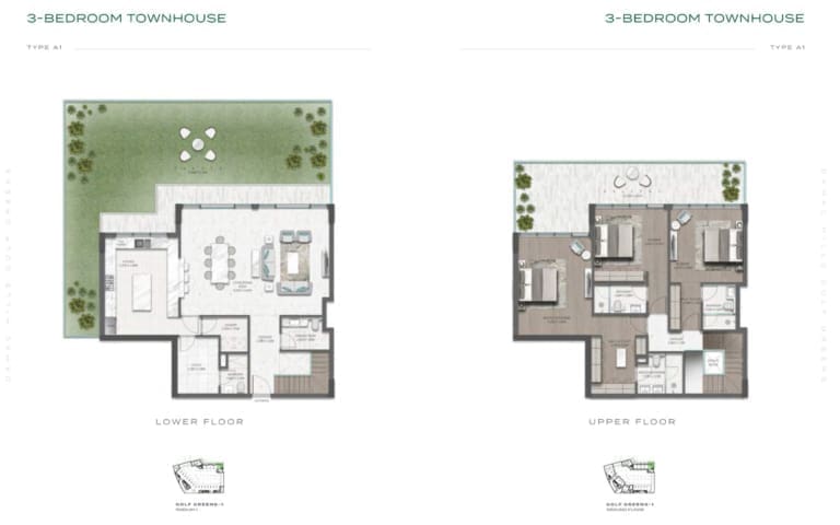 Golf Greens 3 Bedroom Townhouse Type A1 Floor Plan