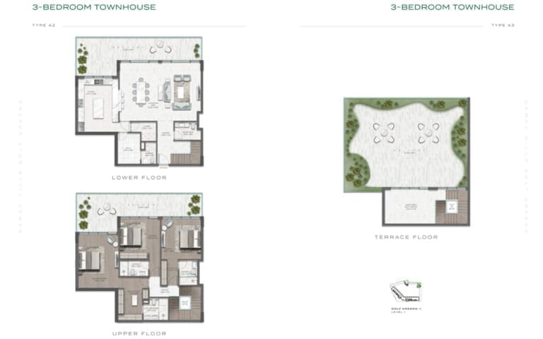 Golf Greens 3 Bedroom Townhouse Type A2 Floor Plan