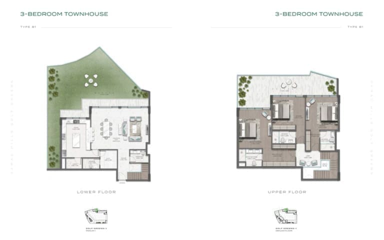 Golf Greens 3 Bedroom Townhouse Type B1 Floor Plan