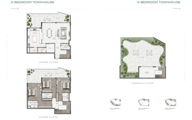 Golf Greens 3 Bedroom Townhouse Type B2 Floor Plan