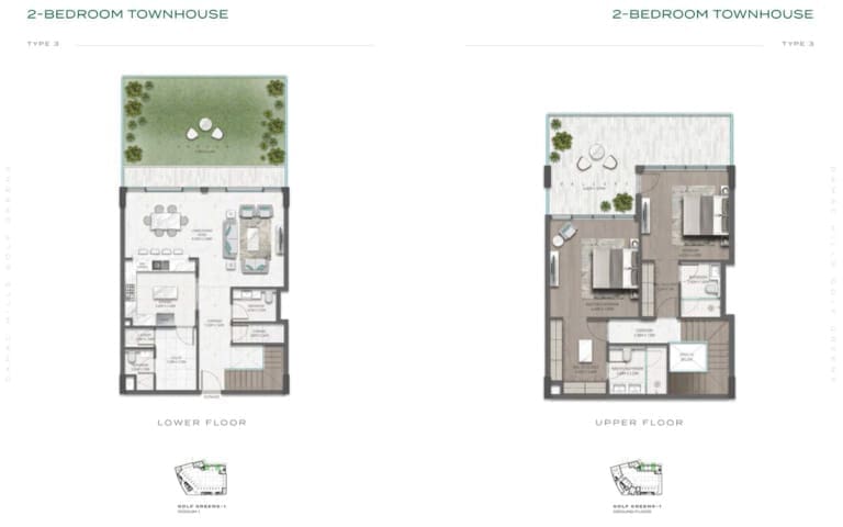 Golf Greens 2 Bedroom Townhouse Type 3 Floor Plan