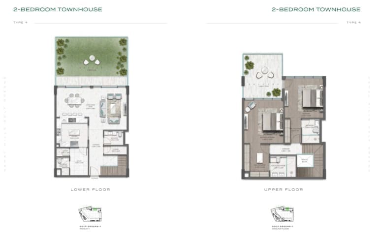 Golf Greens 2 Bedroom Townhouse Type 4 Floor Plan