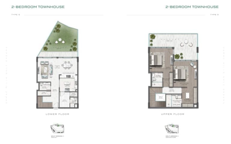 Golf Greens 2 Bedroom Townhouse Type 5 Floor Plan