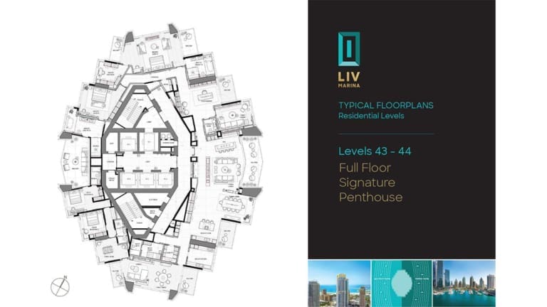 LIV Marina Level 43-44 Typical Floor Plans