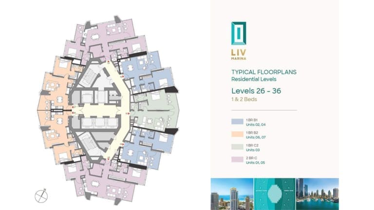 LIV Marina Level 26-36 Typical Floor Plans