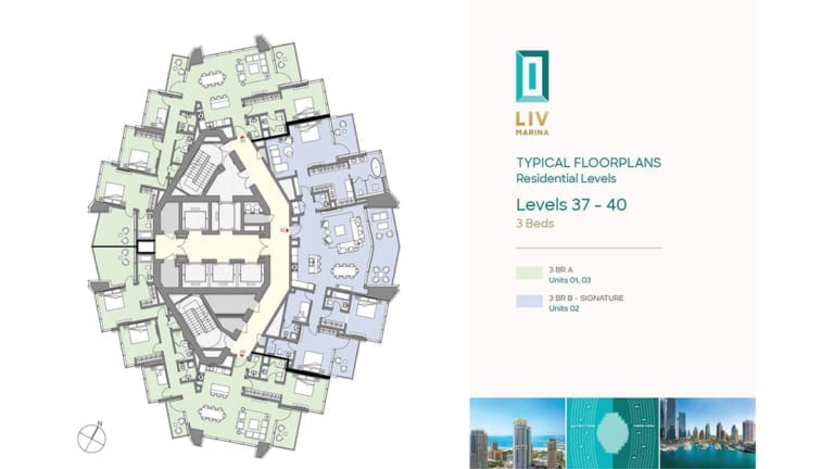 LIV Marina Signature Penthouse Level 43-44 Floor Plan
