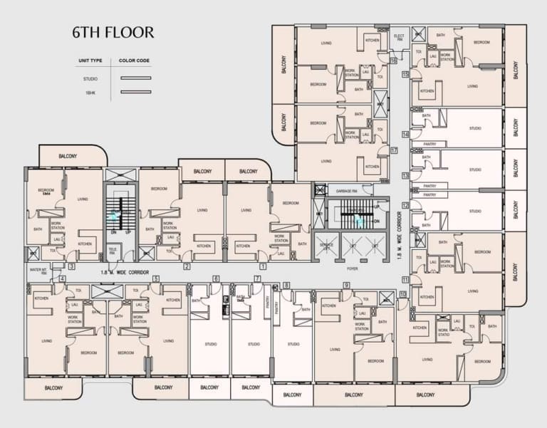 Pearl House 6th Floor Plan