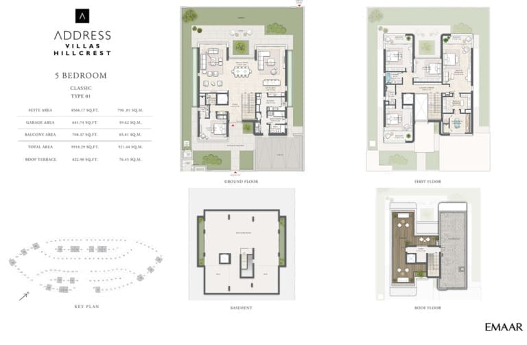 Address Hillcrest 5 Bedroom Classic Villas Type 1 Floor Plan