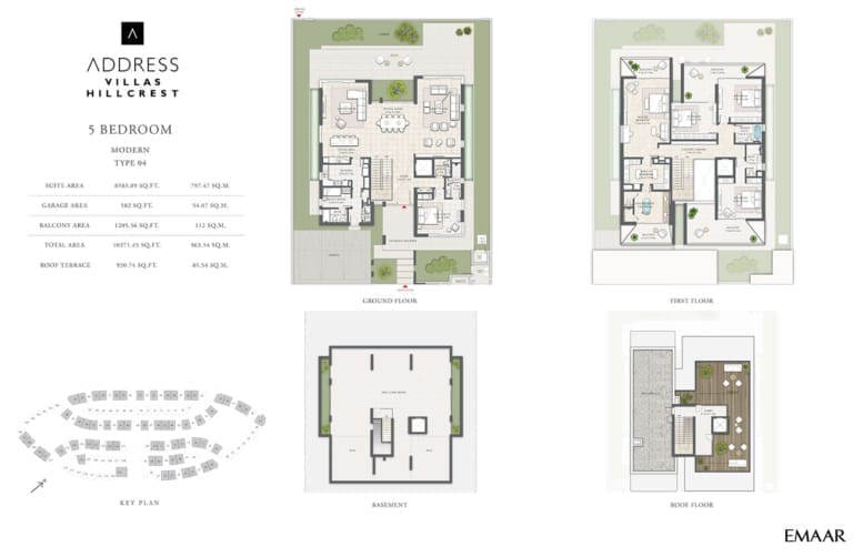 Address Hillcrest 5 Bedroom Modern Villas Type 4 Floor Plan