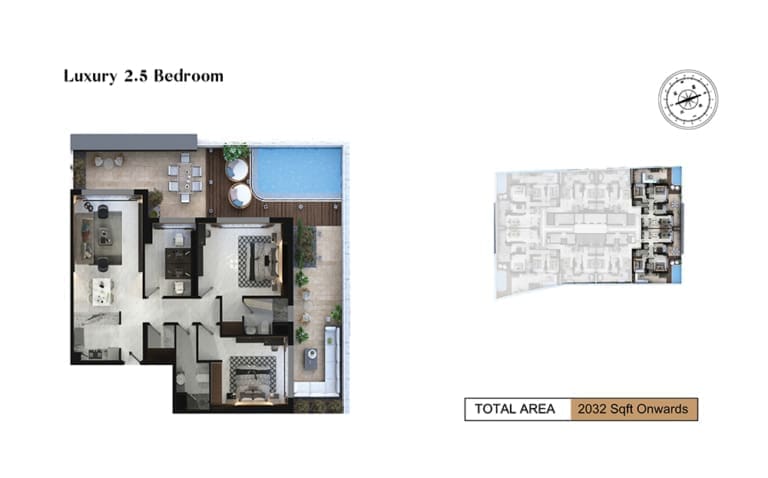 Adhara Star Luxury 2.5 Bedroom Apartment Floor Plan