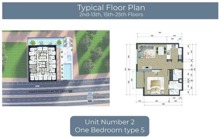 Altai Tower 1 Bedroom Apartment Type 5 Floor Plan