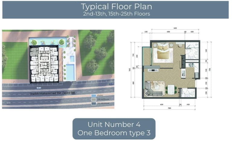 Altai Tower 1 Bedroom Apartment Type 3 Floor Plan