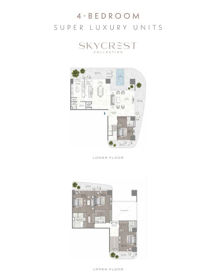 Damac Skyluxe Collection 4 Bedroom Super Luxury Unit Floor Plan