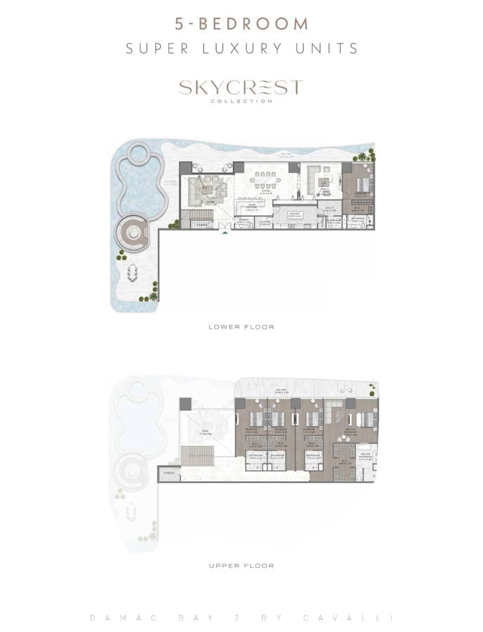 Damac Skyluxe Collection 5 Bedroom Super Luxury Unit Floor Plan